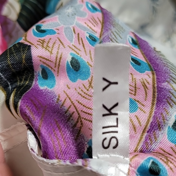 Sam Well O/S Silk Multicolored Print Kimono Robe - Picture 6 of 10